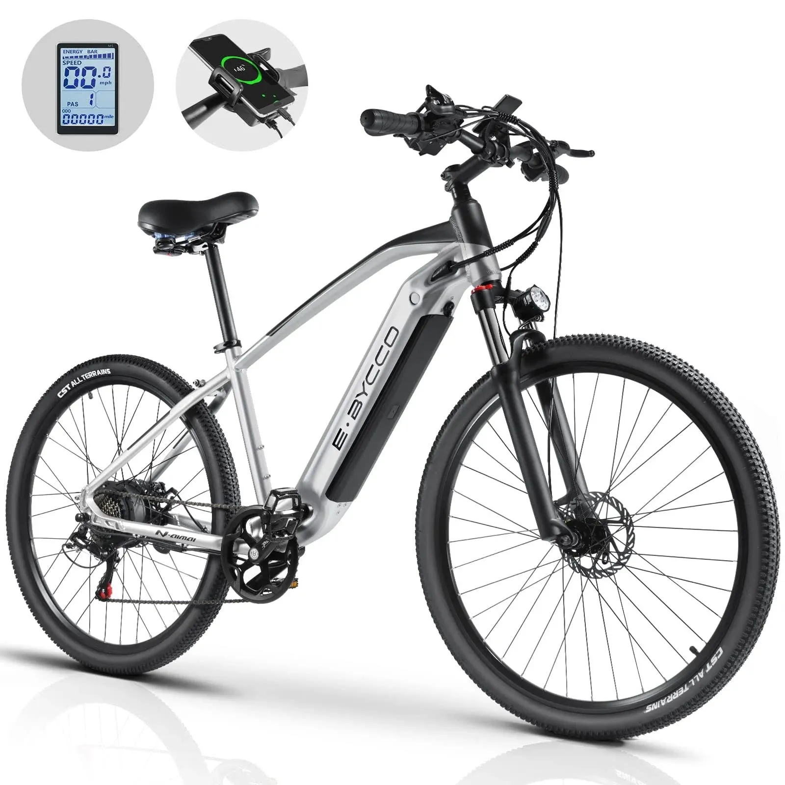 EBycco 750W 29" Electric Mountain Bike - 30-32MPH, 48V 16Ah Battery