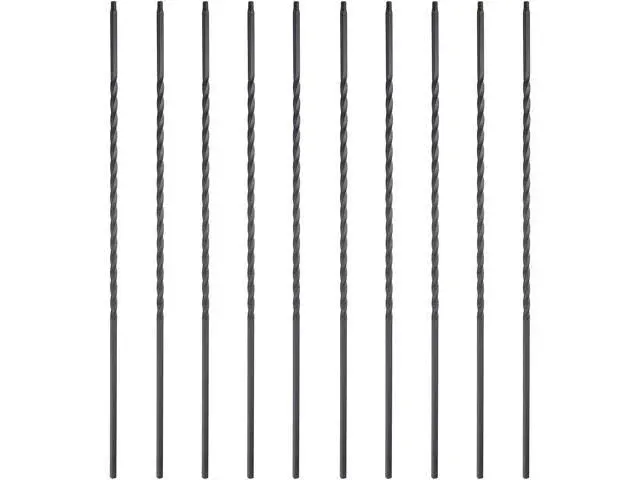 SBH03-B Myard Double Twist 1/2 Inches Square Iron Stair Balusters, 44 Inches 10-Pack (Satin Black)