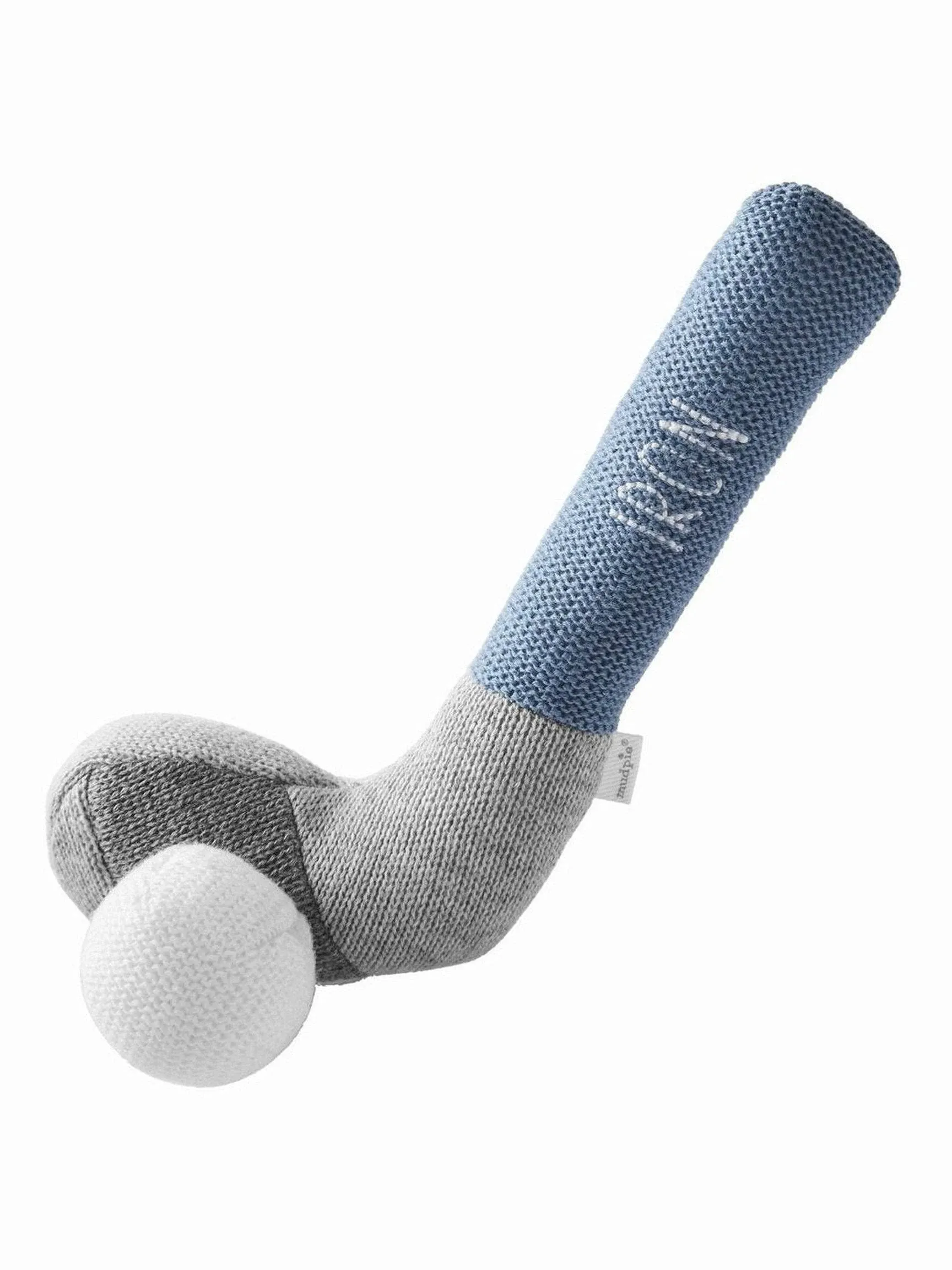 Mud Pie Children's Goft Knit Rattle, Blue Iron Club