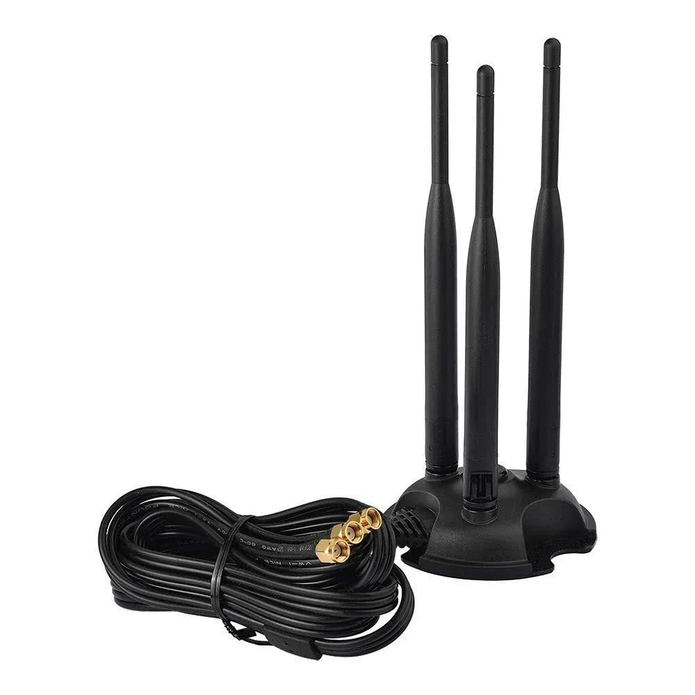 Eightwood 2.4GHz 5GHz Dual Band WiFi Antenna, Triple RP-SMA Antenn... FMBI Sales