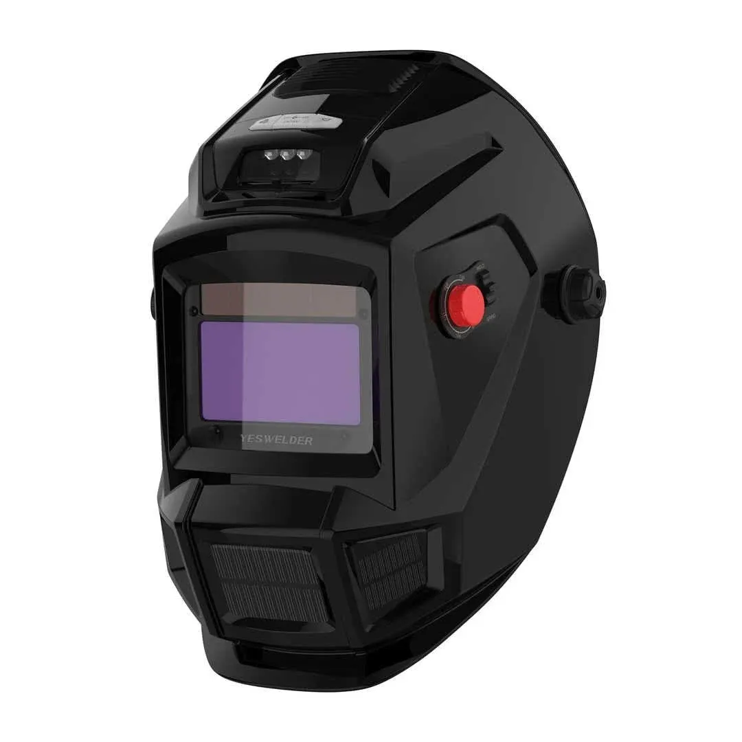 YESWELDER Auto Darkening Welding Helmet with Fan and Light, True Color 4 Arc Sensor for TIG MIG ARC Weld Hood Helmet