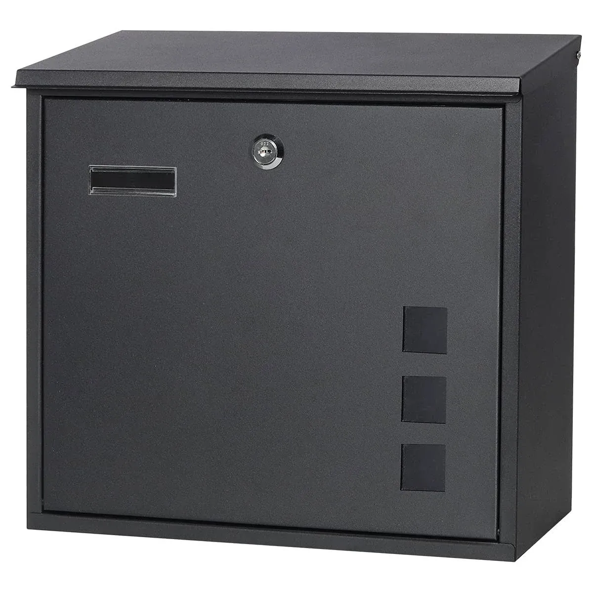 Decaller Metal Wall Mounted Mailboxes with Key Lock, Large Mail Box with View ...