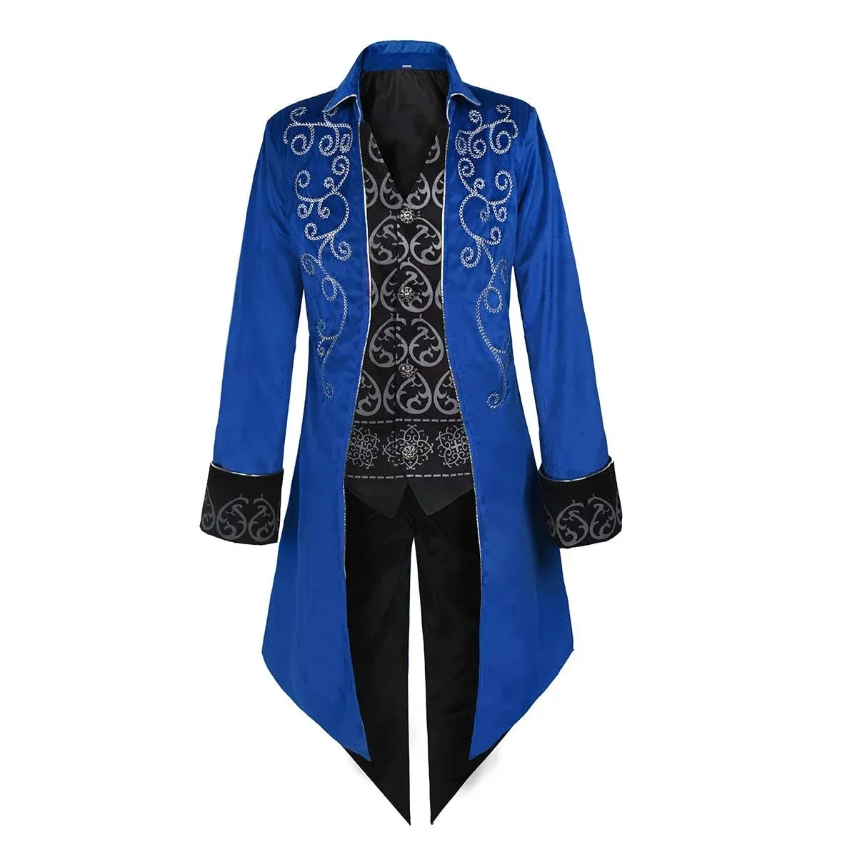 Oiefeen Medieval Steampunk Tuxedo, Performance Costume, Halloween Men's Clothing, Gothic Jacket