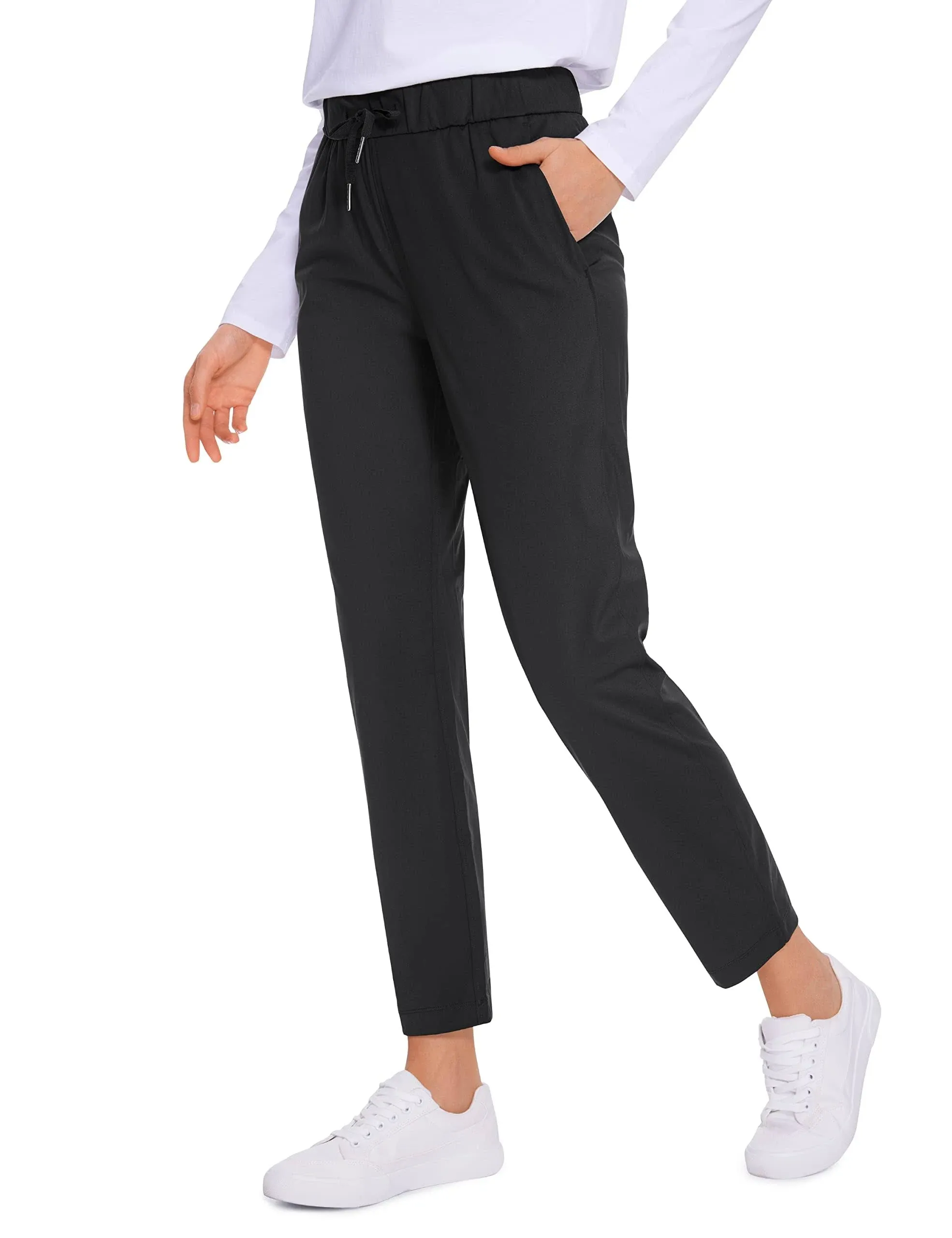 CRZ YOGA Women&#039;s Stretch Drawstring 7/8 Pants 27 Inches with Pockets