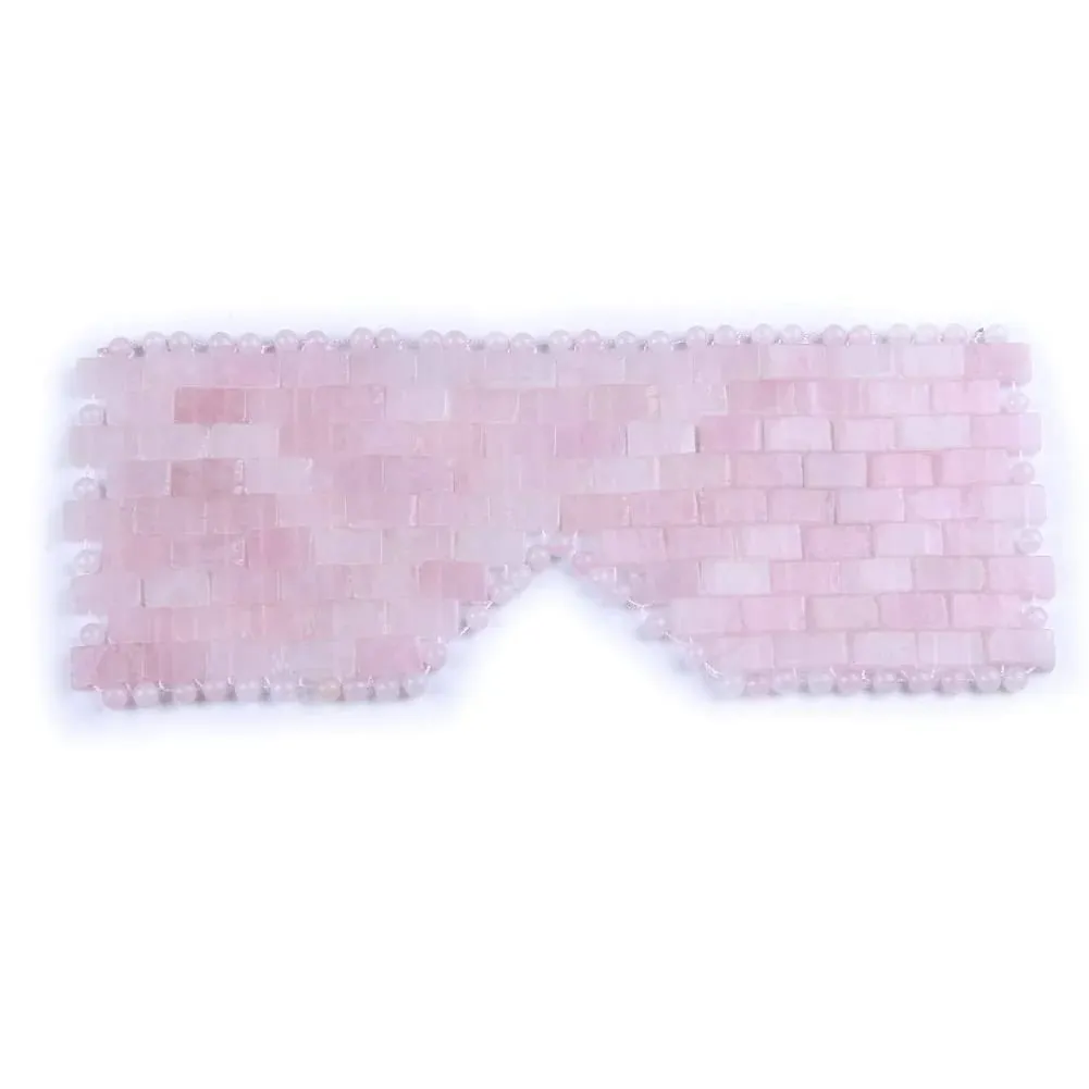 TGS Gems Natural Gemstone Jade Sleep Mask, Rose Quartz Eye Mask, Anti-Aging Hot ...