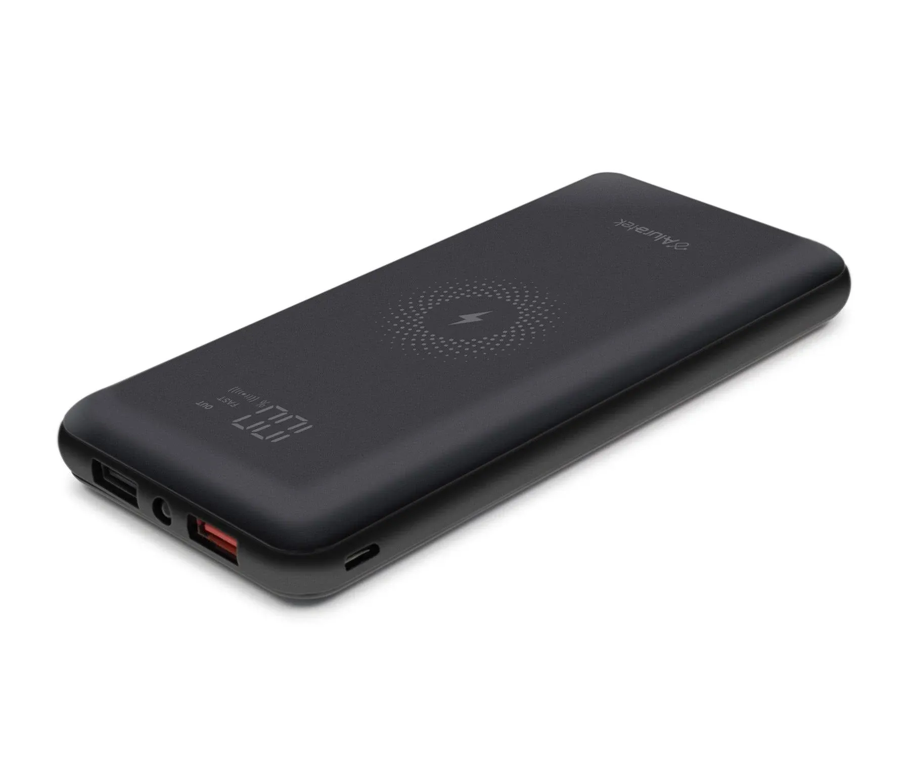 Aluratek AWPBQ10KF 10000mAh Wireless Power Bank Dual USB QC 3.0 Type-C