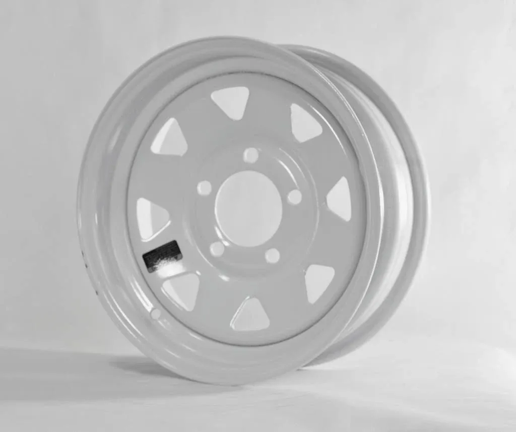 2-Pack eCustomrim Trailer Wheel Rim 15X5 5-4.5 White Spoke 1870 Lb.