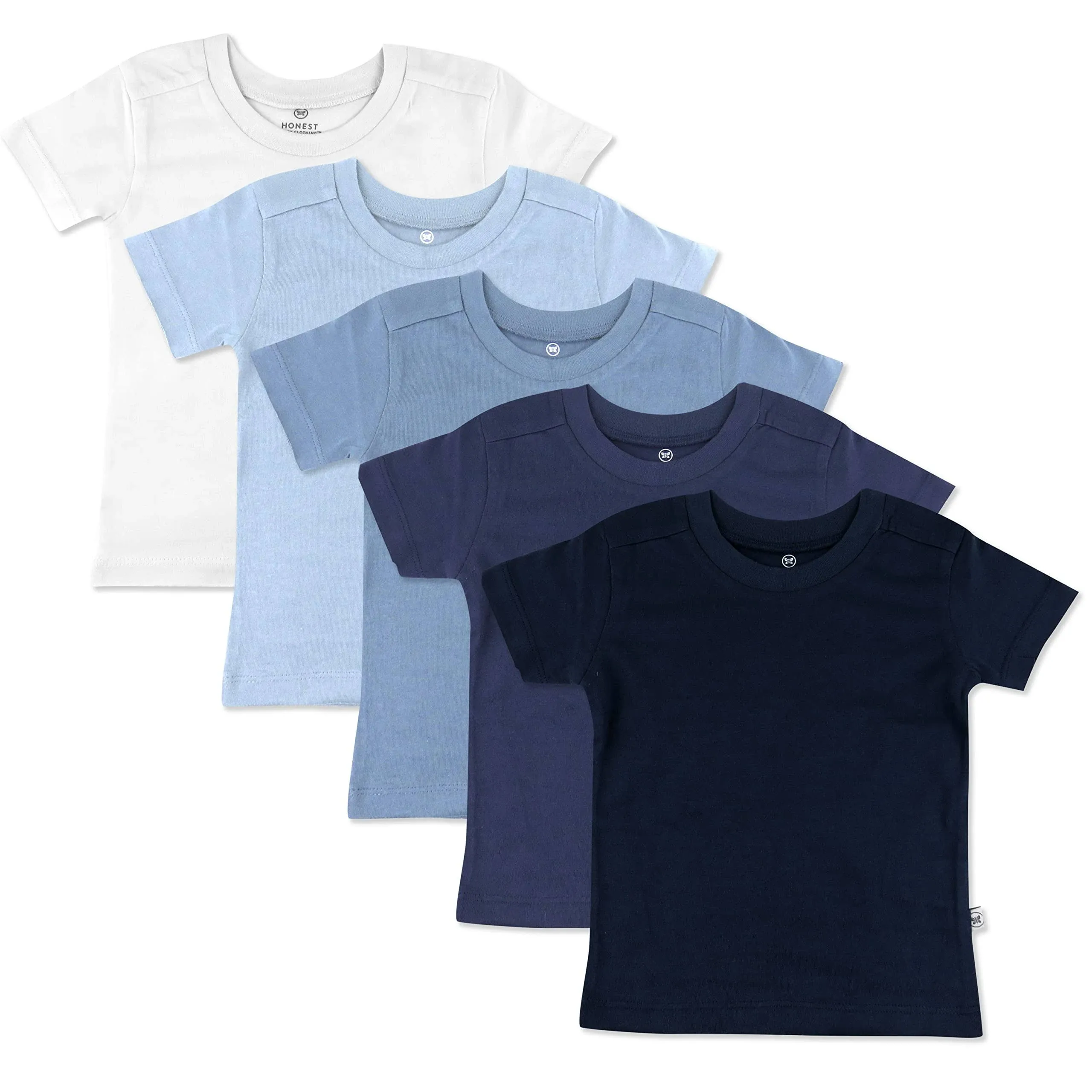 HonestBaby Multipack Short Sleeve T-Shirt Tee 100% Organic Cotton Infant Baby, Toddler, Little Kids Boys, Girls, Unisex