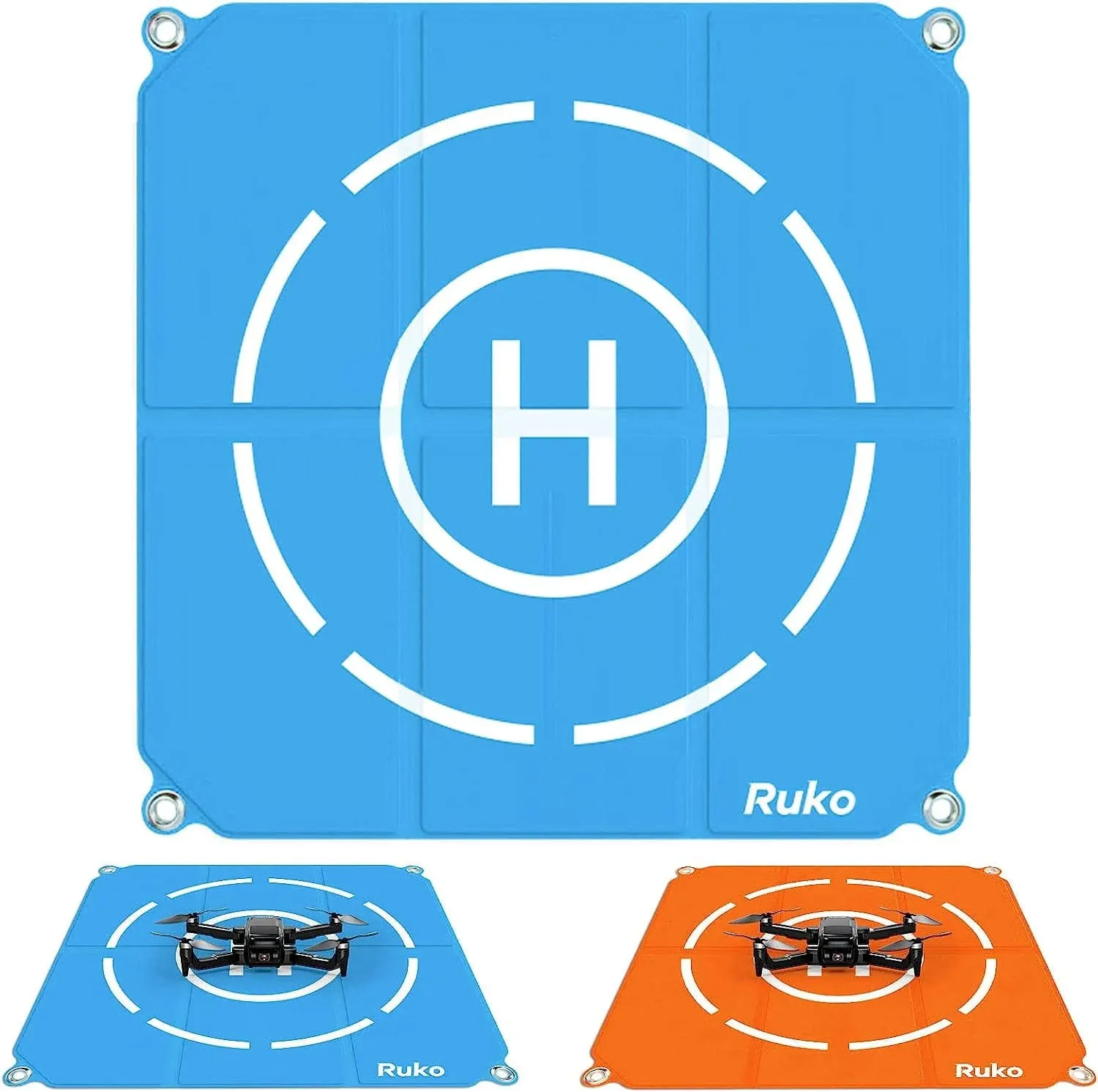 Ruko H001 Drone Landing Pad Weighted, 25.5 inch Large Size Waterproof Double Sided, Fast-Foldable Portable Helipad for F11/F11PRO/F11GIM2/Mini 3, Bright Color, Drone Accessories (with Carrying Bag)