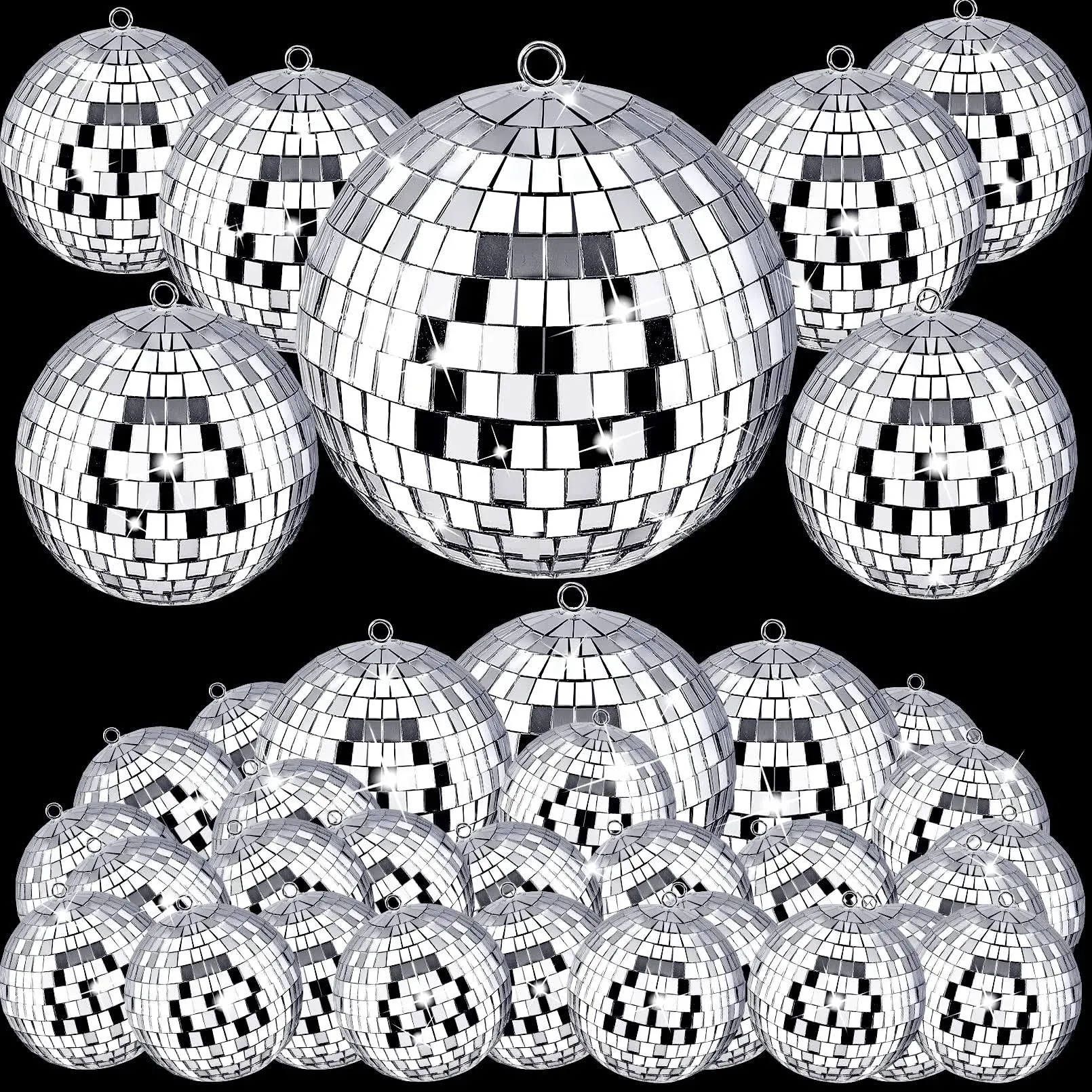 Calluace 50 Pcs Mirror Disco Balls OrnamentsRefle<wbr/>ctive Mini Disco Ball Decora...