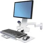 Ergotron 200 Series - Mounting kit (articulating arm, keyboard tray with left/right mouse tray, barcode scanner holder) - for LCD display / PC equipment - steel - white - screen size: up to 24" - wall-mountable