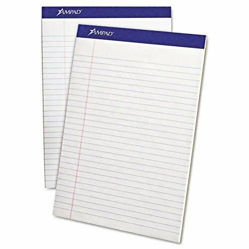 Tops 20320 Writing Pad, Legal Rule, Letter, White, Micro Perfed, 50-Sheet Pads, Dozen.