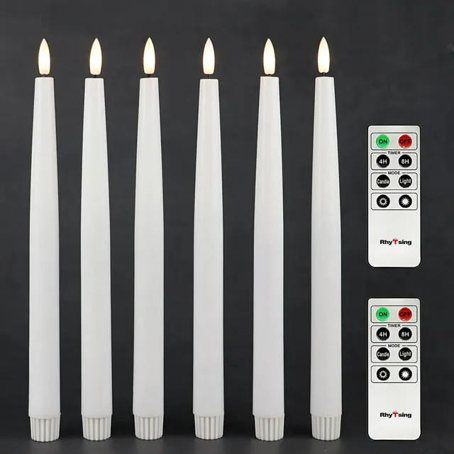 11.4&#034; Flameless Taper Candles With Timer Function Battery Operated Dinner Table 