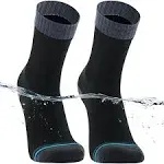 DexShell Essential Waterproof Socks Hiking Walking Large, Jet Black Grey 