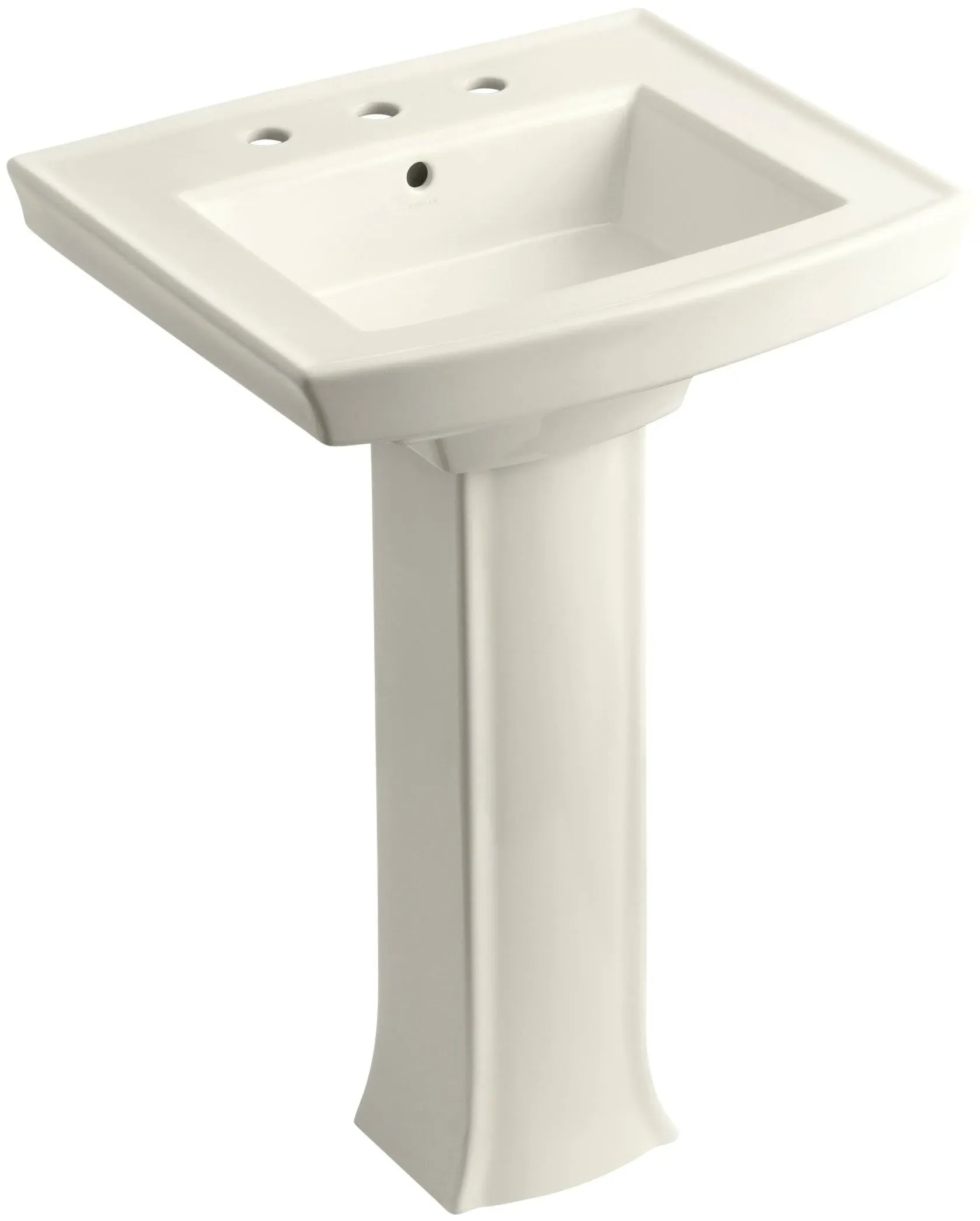 Kohler K-2359-8-96; Archer (TM) pedestal lavatory with 8" centers; in Biscuit