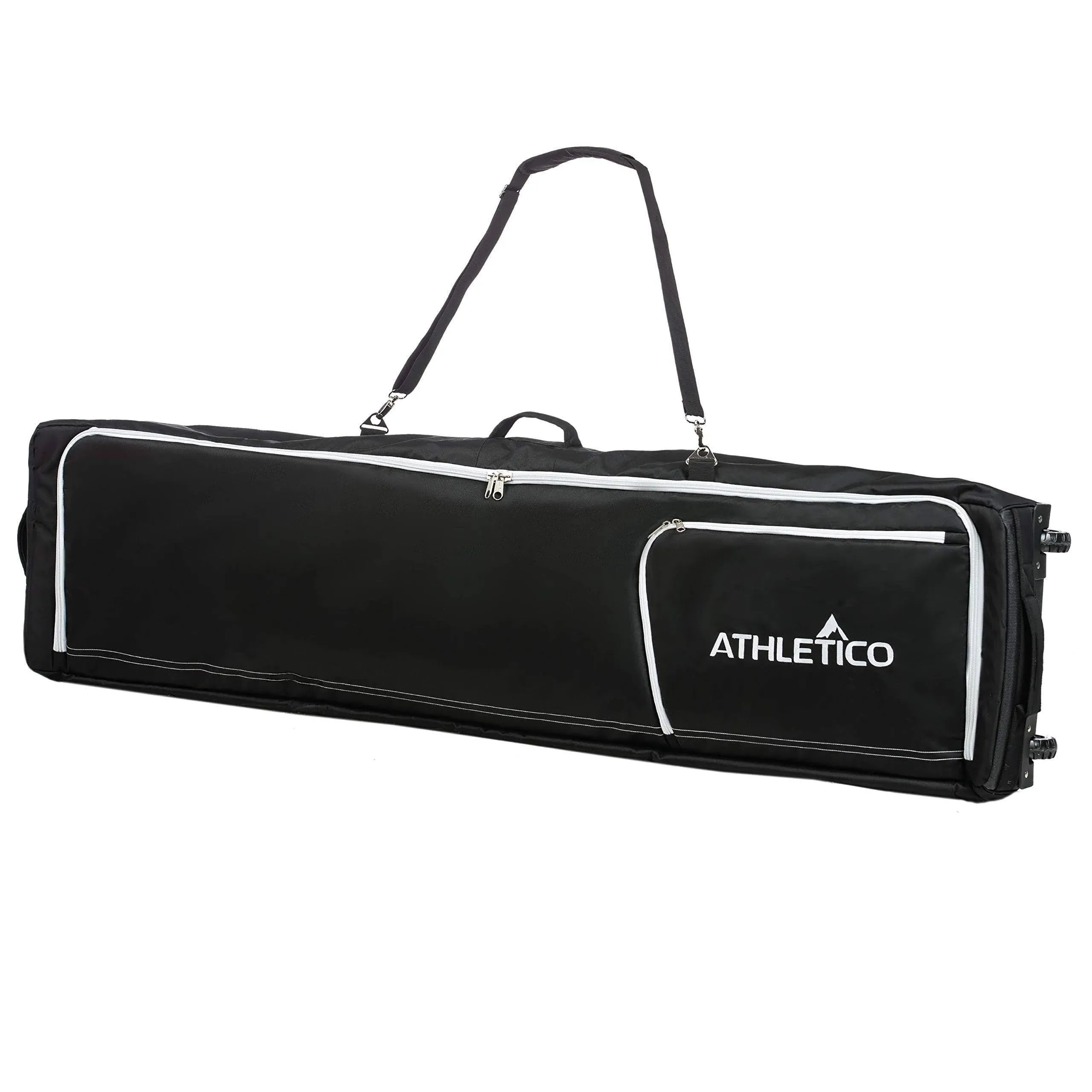 ATHLETICO NEW Black 64&#034;x16&#034;x7&#034; Conquest Padded w/Wheels Snowboard Travel Bag