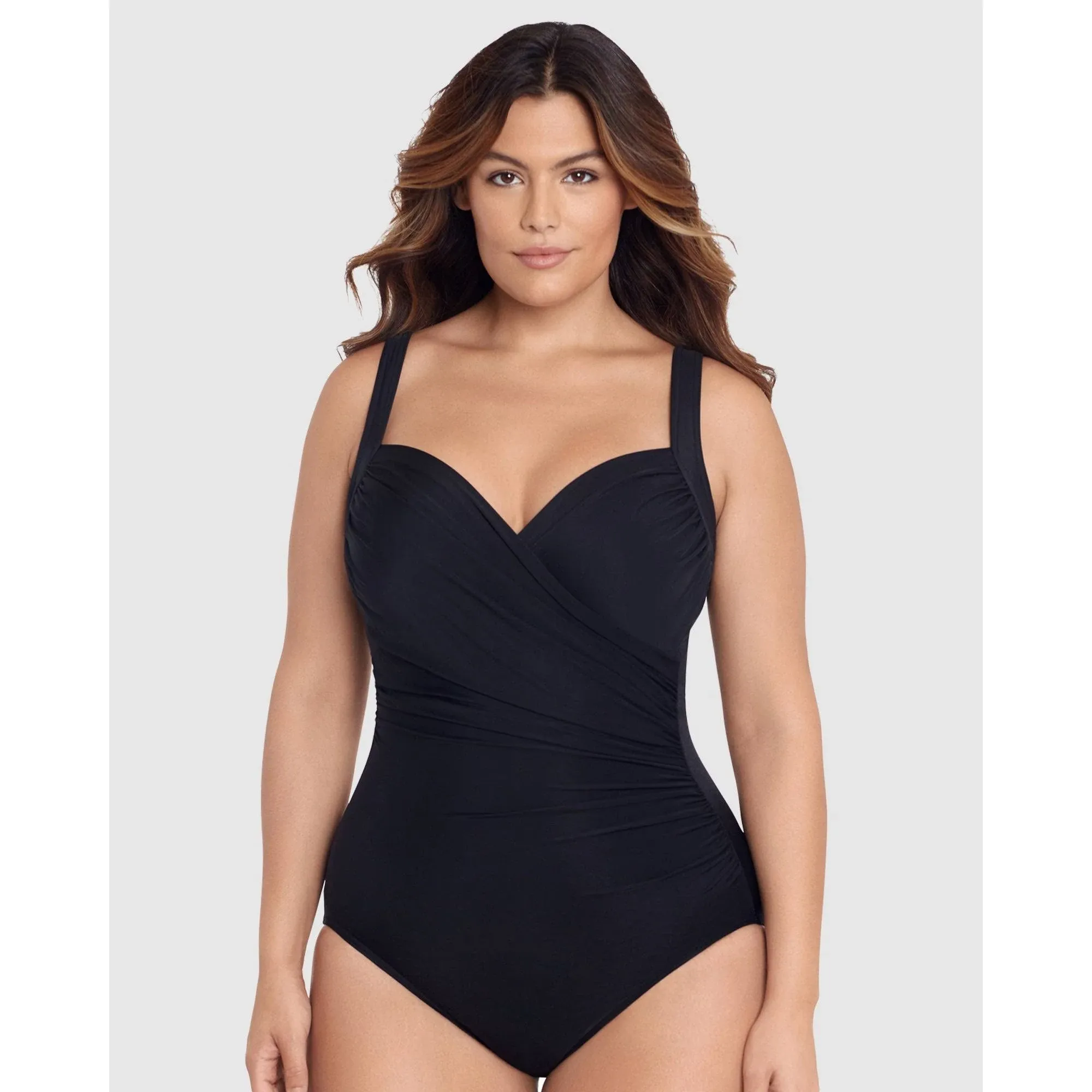 Miraclesuit Swim Sanibel Underwired Shaping Swimsuit Plus in Black 24W