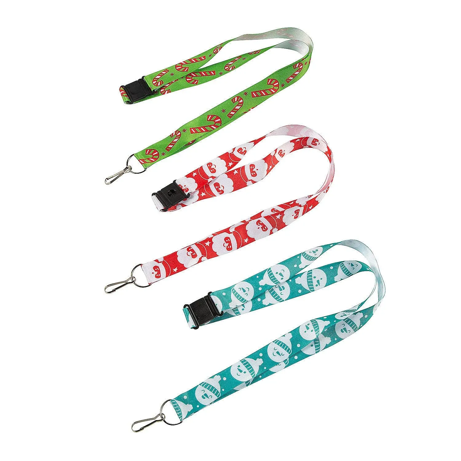 Fun Express Christmas Print Lanyards - Jewelry - 12 Pieces