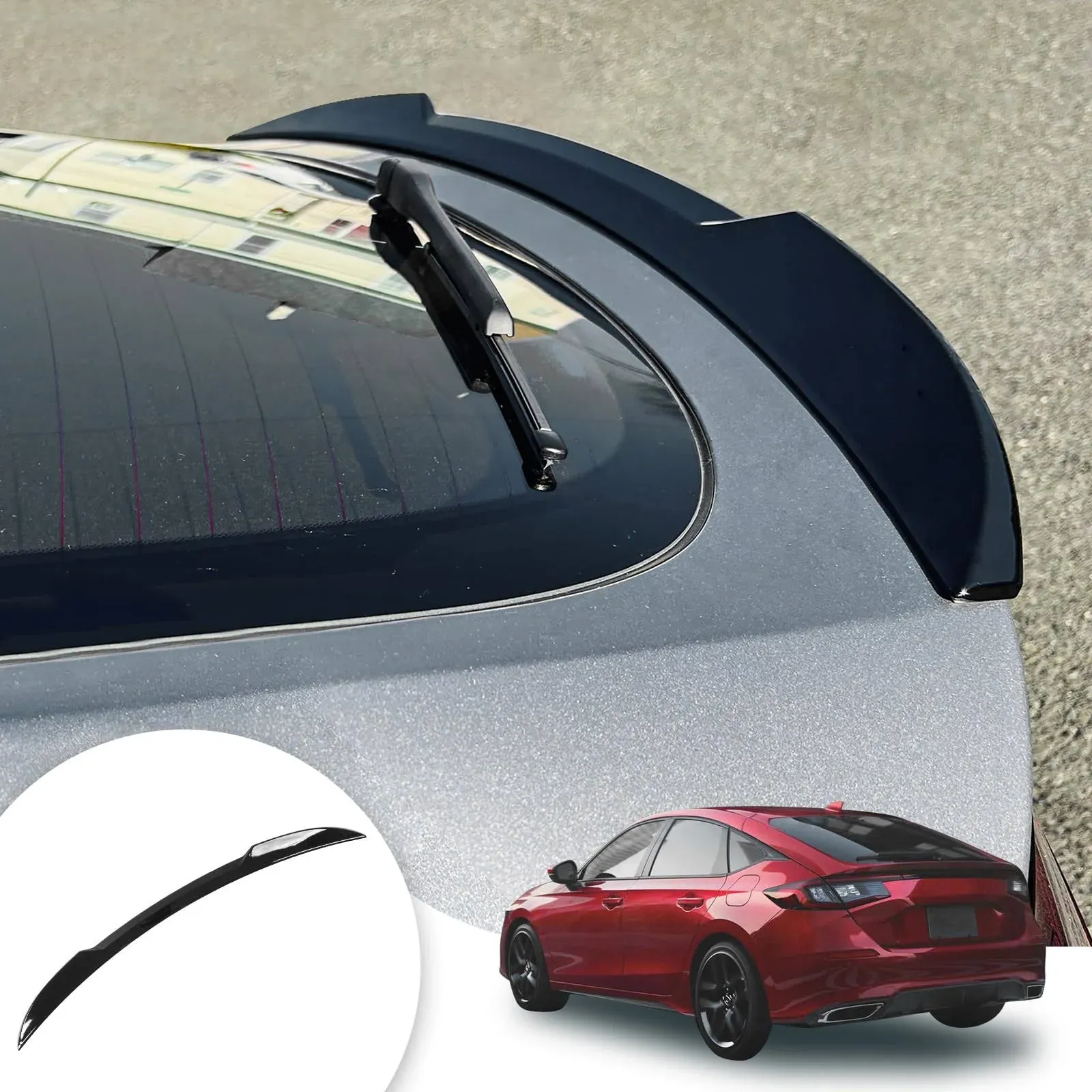 Spoiler Wing Compatible with 2022 2023 2024 2025 Honda Civic Sedan Spoiler Trunk Rear Spoiler Wing Lip for Honda Civic Sedan Accessories (Glossy Black)