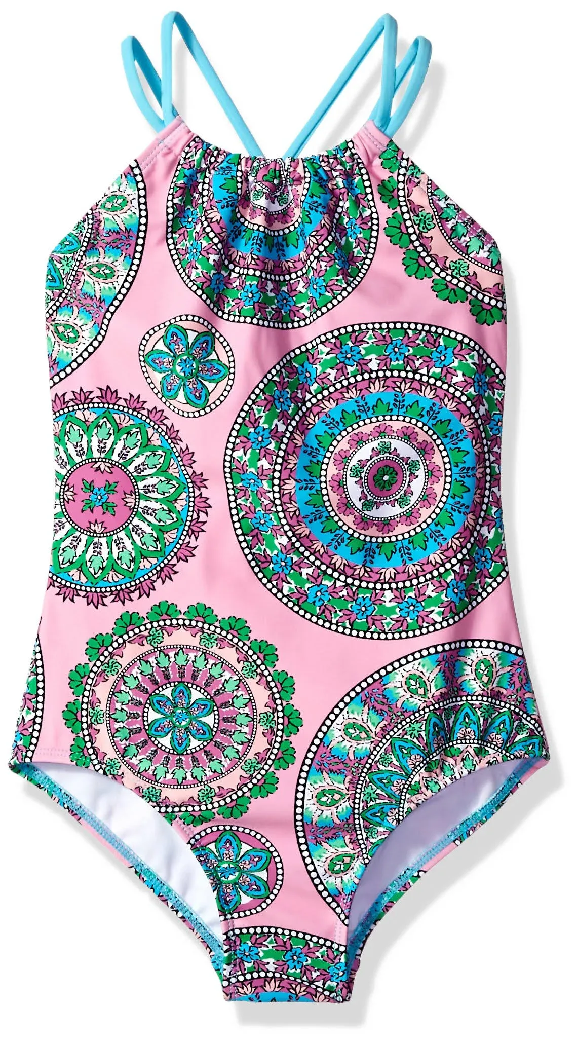 Kanu Surf Girls' Jasmine Beach Sport Halter One Piece Swimsuit