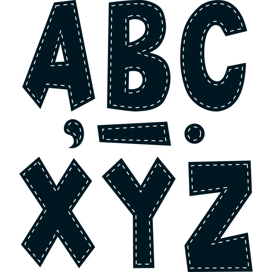 Teacher Created Resources Black Stitch 7-Inch Fun Font Letters