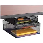 Safco 3244BL Onyx Hanging Organizer w/Drawer,Under Desk Mount,12 1/3 x - Black