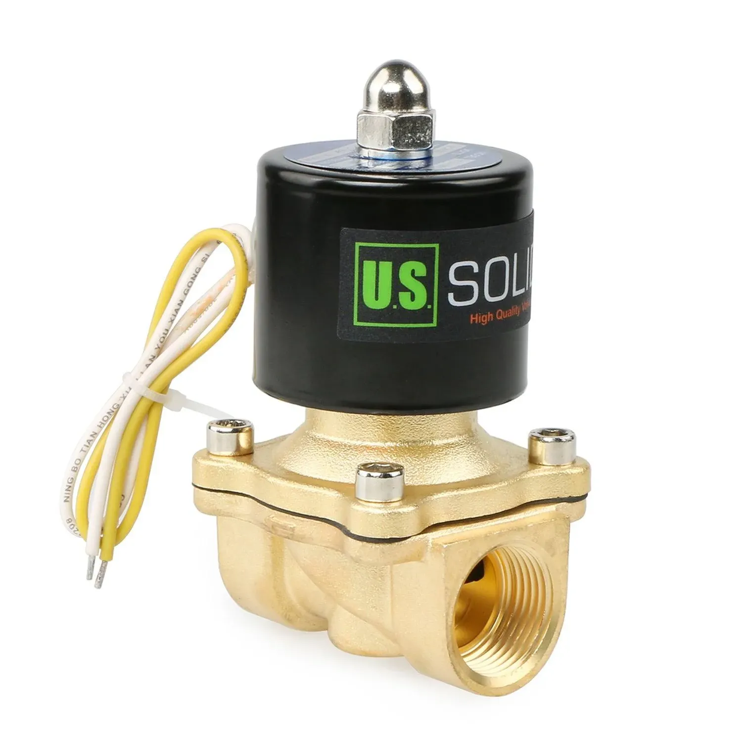 U. S. Solid 3/4&#034; Brass Electric Solenoid Valve 110V AC Normally Closed NBR