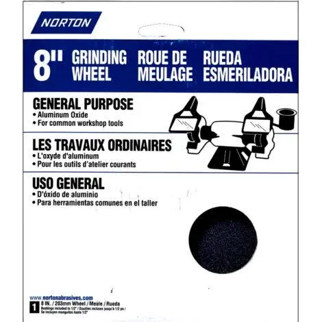 Norton 88286 Grinding Wheel, 8 in Dia, 1 in Arbor, Coarse, Aluminum Oxide Abrasive