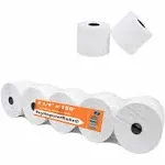 (Pack of 5 Rolls) 2 1/4 X 150 Ft, White, Adding Machine Tape Paper Rolls, 50 GSM