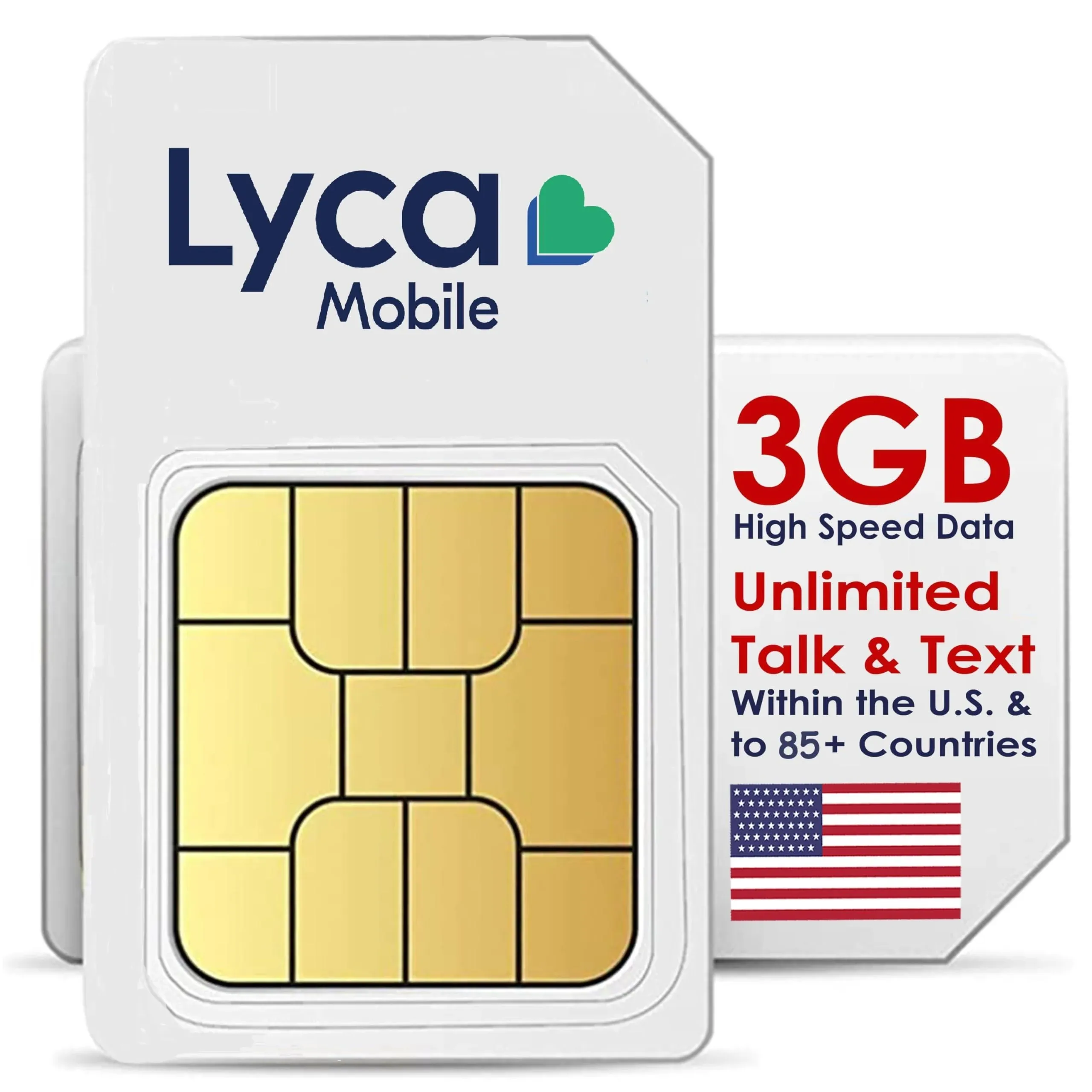 Lycamobile $23 Plan SIM Unlimited Talk/Text/Data to 100 Countries - 5GB of 4G/5G