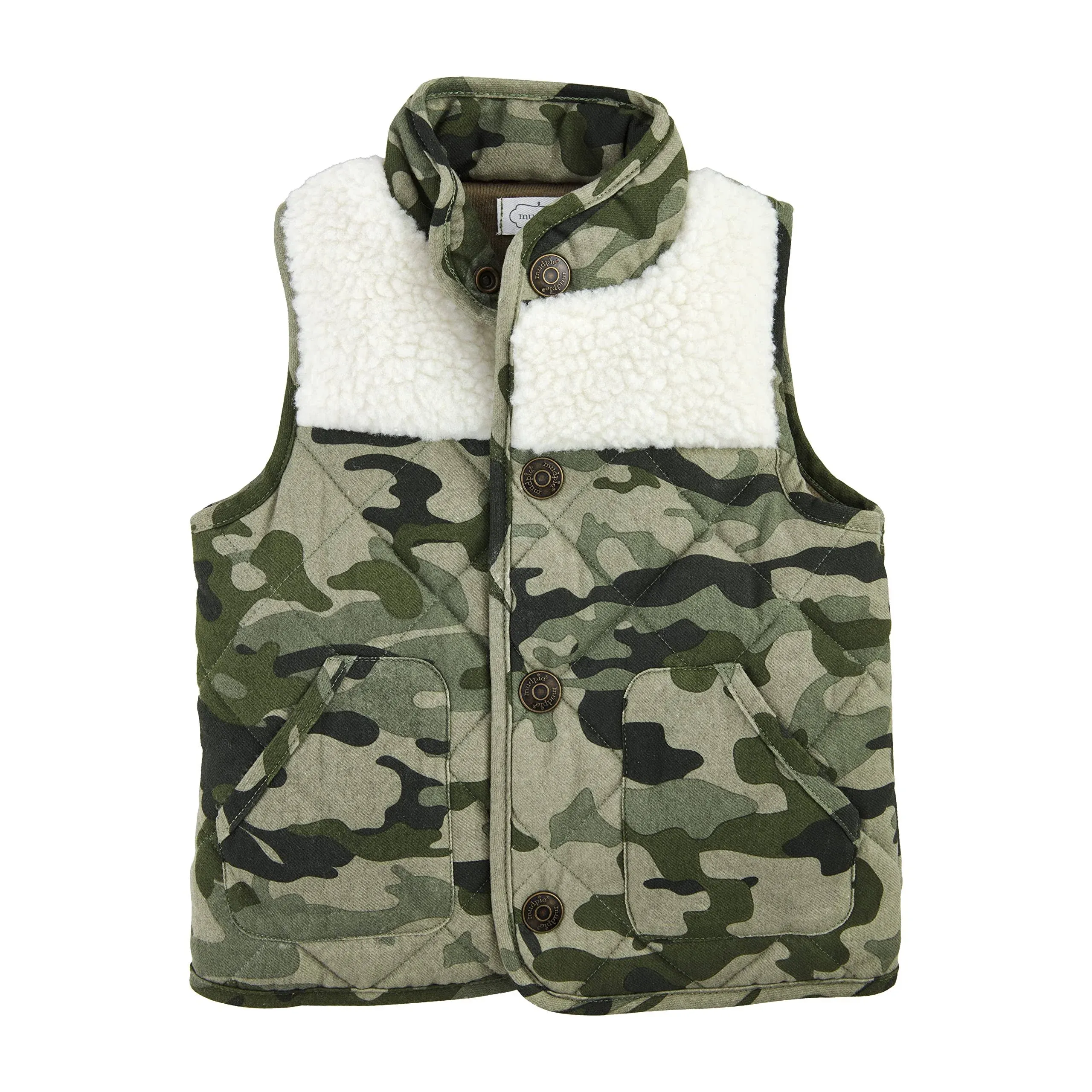 Mud Pie Boy's Camo Sherpa Vest Small