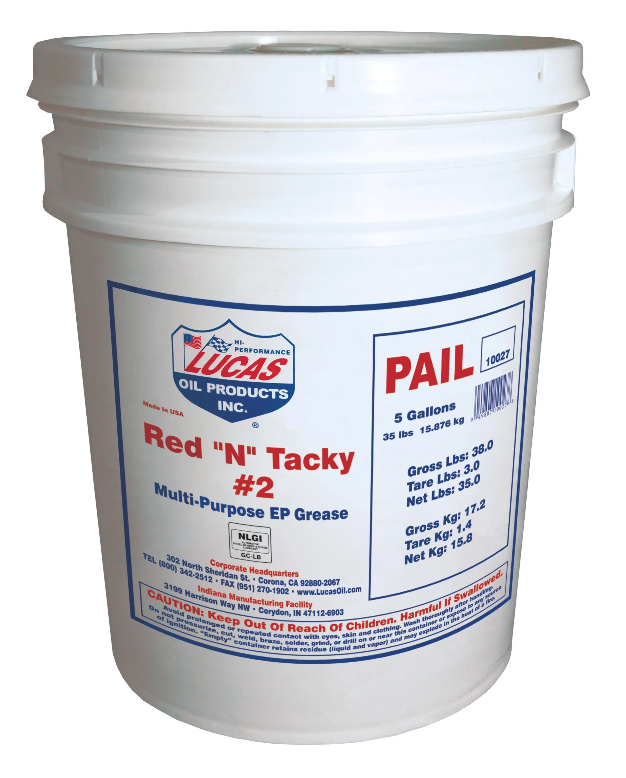 Lucas Oil 10027 Red N Tacky Grease 35lb