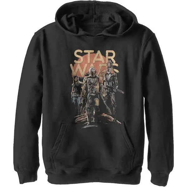 STAR WARS Boy's The Mandalorian Character Entourage Pull Over Hoodie