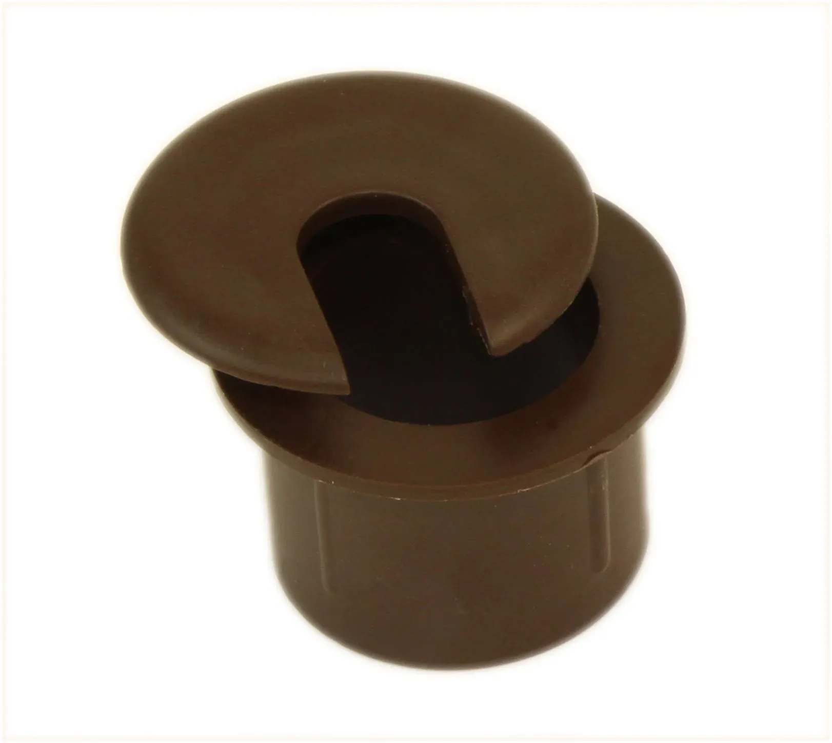 MyCableMart 1" Cut-hole Size Brown Round Wire Management Grommet with Removable Lid