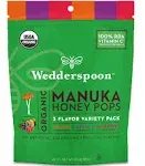 Wedderspoon Organic Manuka Honey Pops - Variety Pack