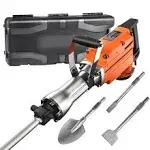 VEVOR Demolition Jack Hammer 2200W Jack Hammer Concrete Breaker 1400 Bpm Heavy Duty Electric Jack Hammer 6pcs Chisels Bit w/Gloves & 360°C Swiveling