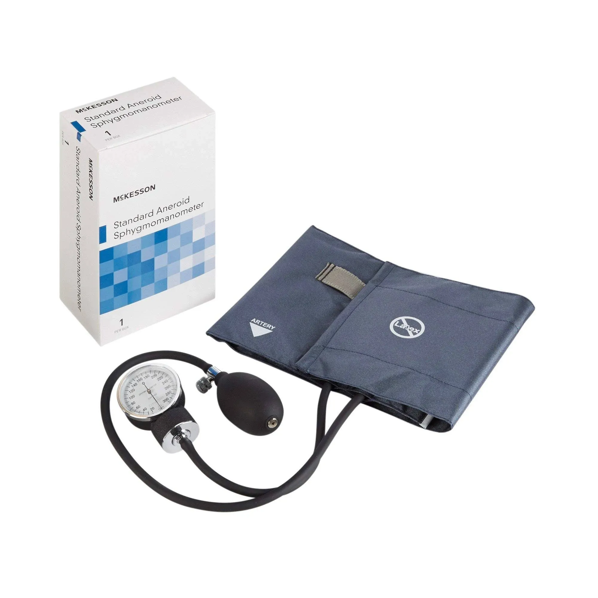 McKesson Standard Aneroid Sphygmomanometer, Large Cuff, Navy Blue, 34 cm to 50 cm, 1 Count