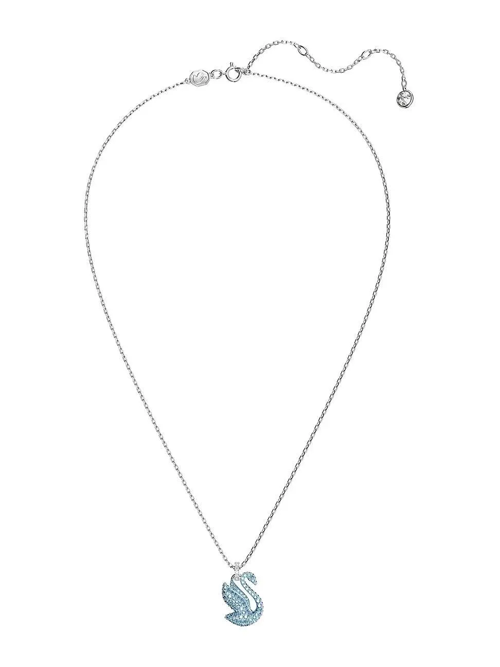 Iconic Swan Pendant, Blue, Rhodium Plated 5660594 | Swarovski