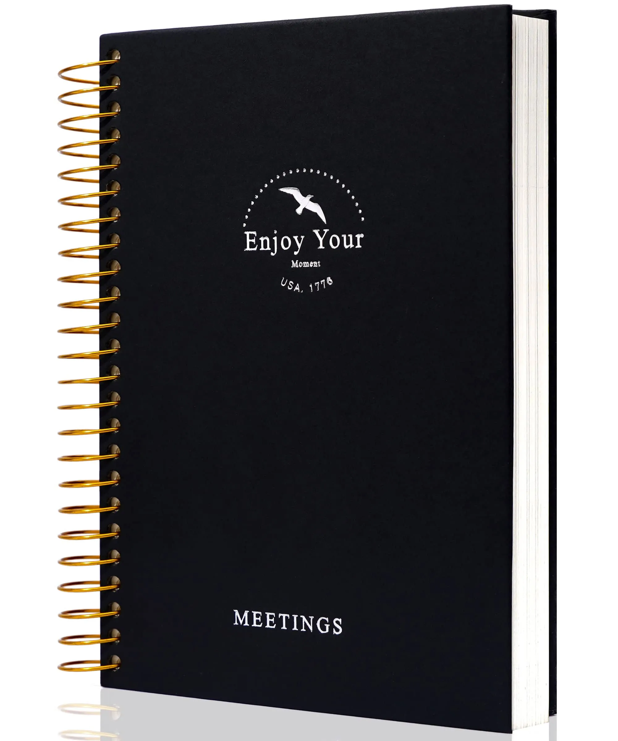 Meeting Notebook for Work with Action Items 120 Sheets medium, Black 