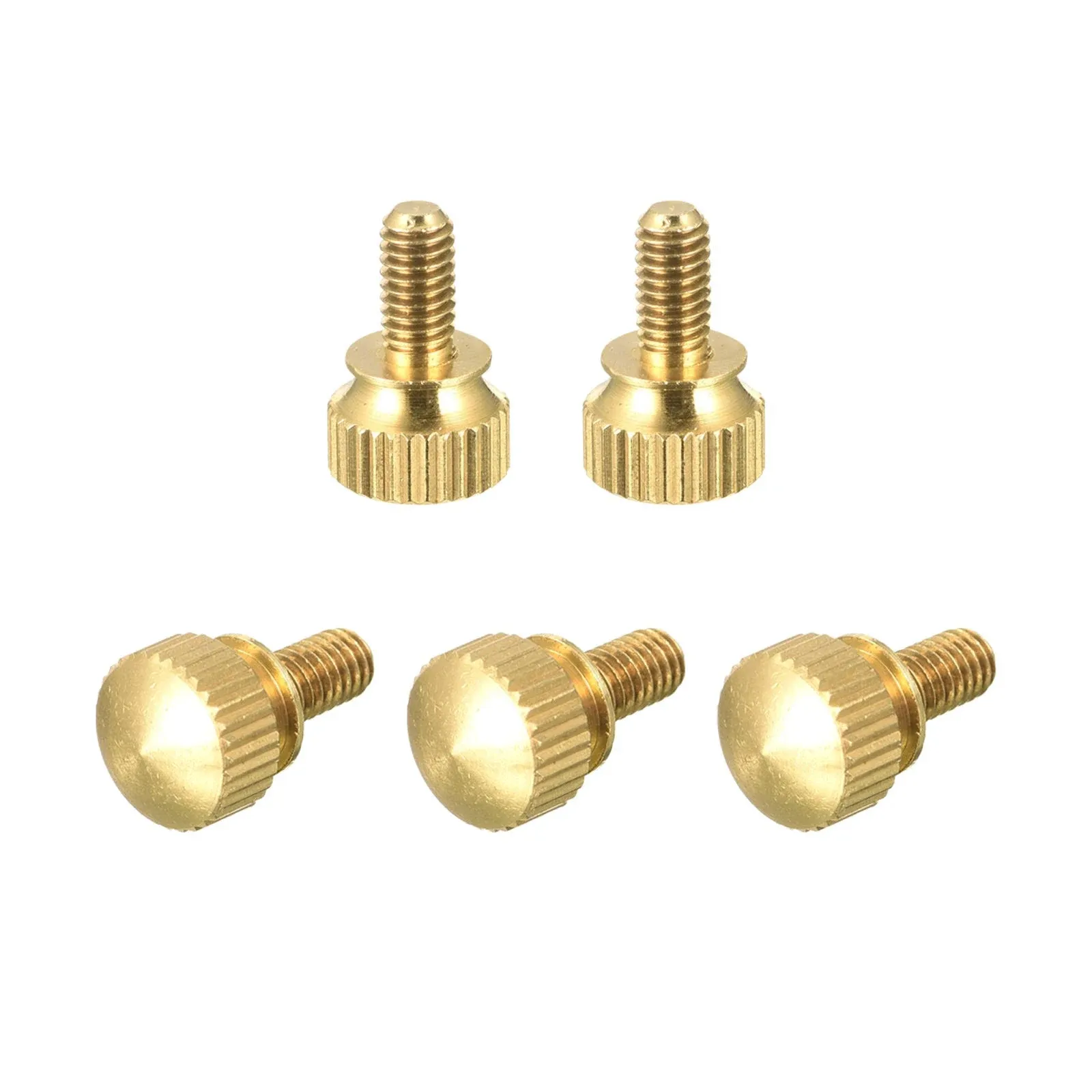 Uxcell 5pcs Knurled Thumb Screws, M4x8mm Brass Shoulder Bolts Stepped Grip Knobs ...