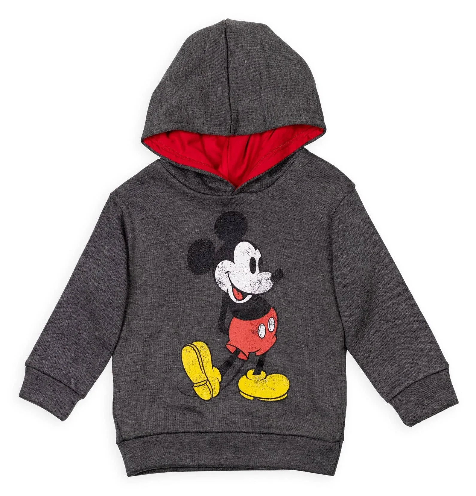 Disney Mickey Mouse Toddler Boys Fleece Hoodie Heather Grey 4T