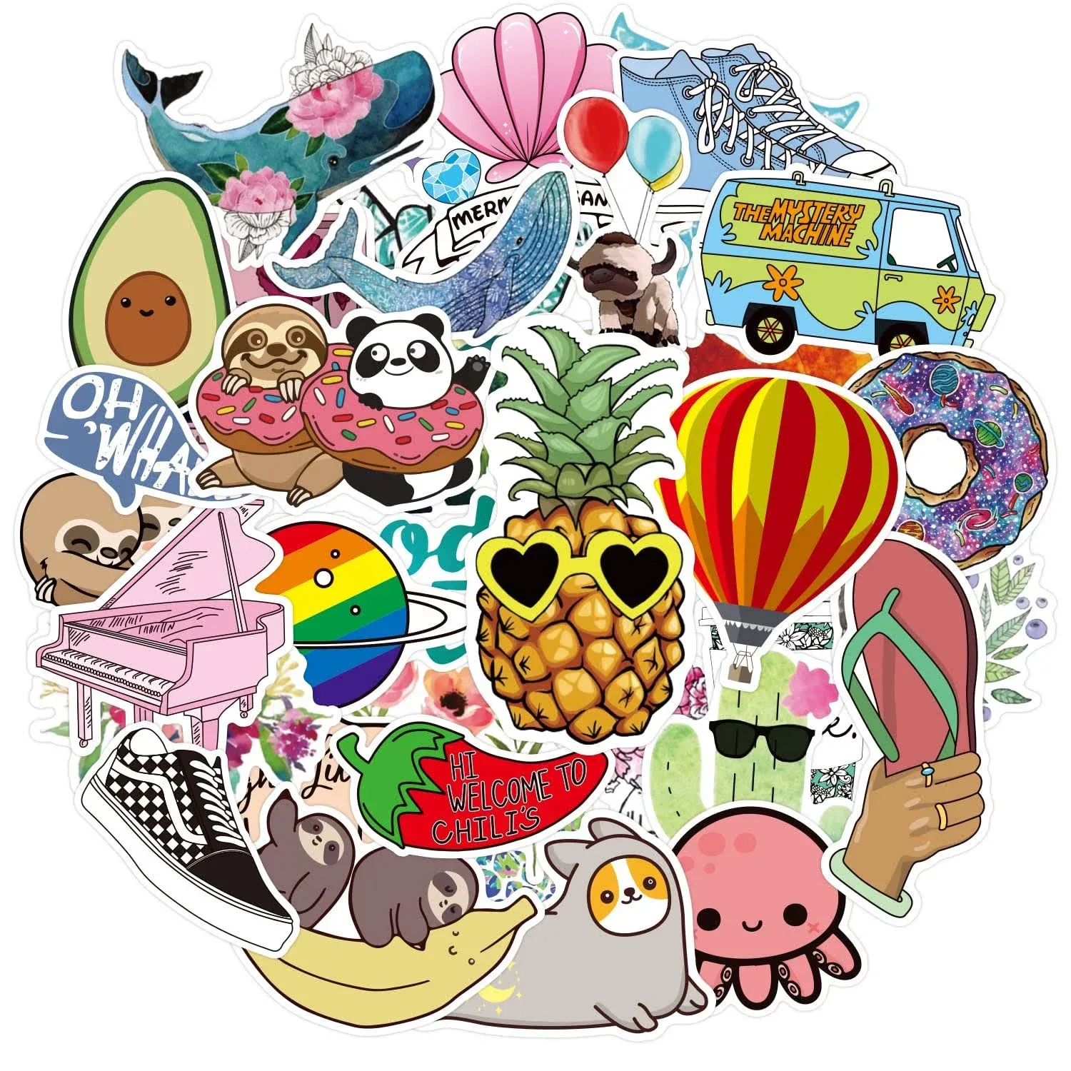 Fishing Stickers 100 Pcs Outdoor Camping Sticker Pack Waterproof Vinyl Decals Stickers for Water Bottle Laptop Hydro Flasks Phone Case Scrapbook Scooter Bike Freezer Cards etc Surfaces Covered Decorat