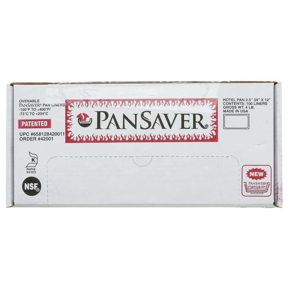 PanSaver Hotel Clear Pan Liners for Easy Clean Up - Disposable Buffet Pan Liners, Ovenable up to 400F (Full Shallow/Medium Pan Liner - 12 x 32 IN)