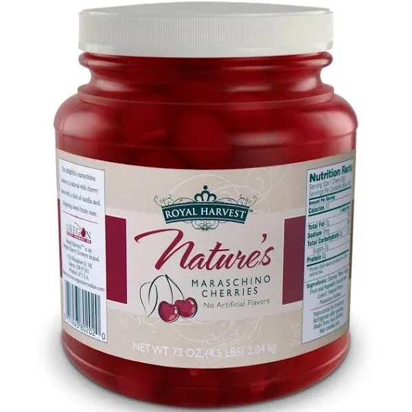 Royal Harvest Natures Maraschino Cherries with Stems 72 Ounce