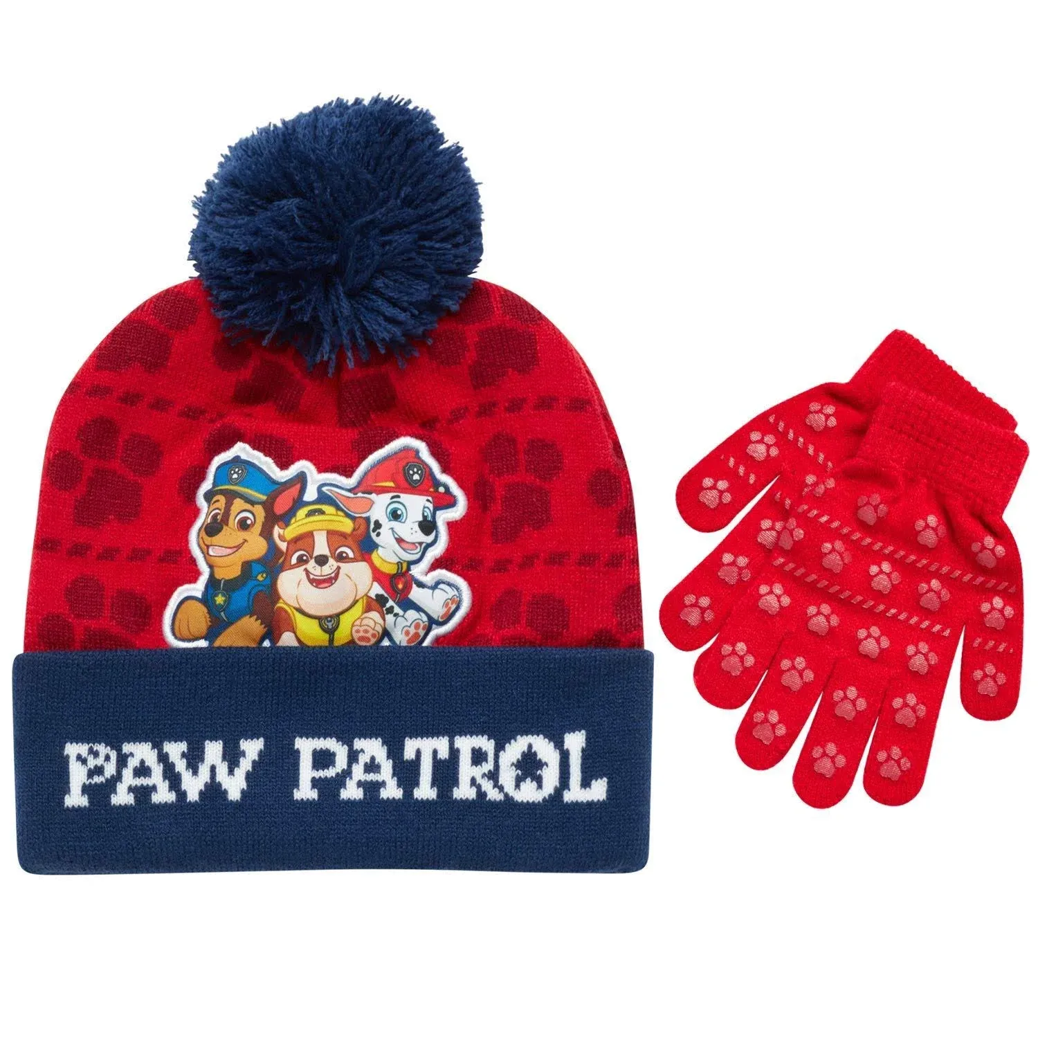 Nickelodeon Paw Patrol Boys Winter Hat and Mitten or Glove Set (Age 2-7)