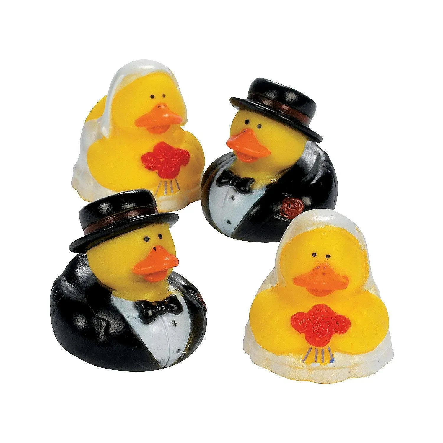 Set of 12 Wedding Rubber Duckies Ducks Bride Groom Marriage