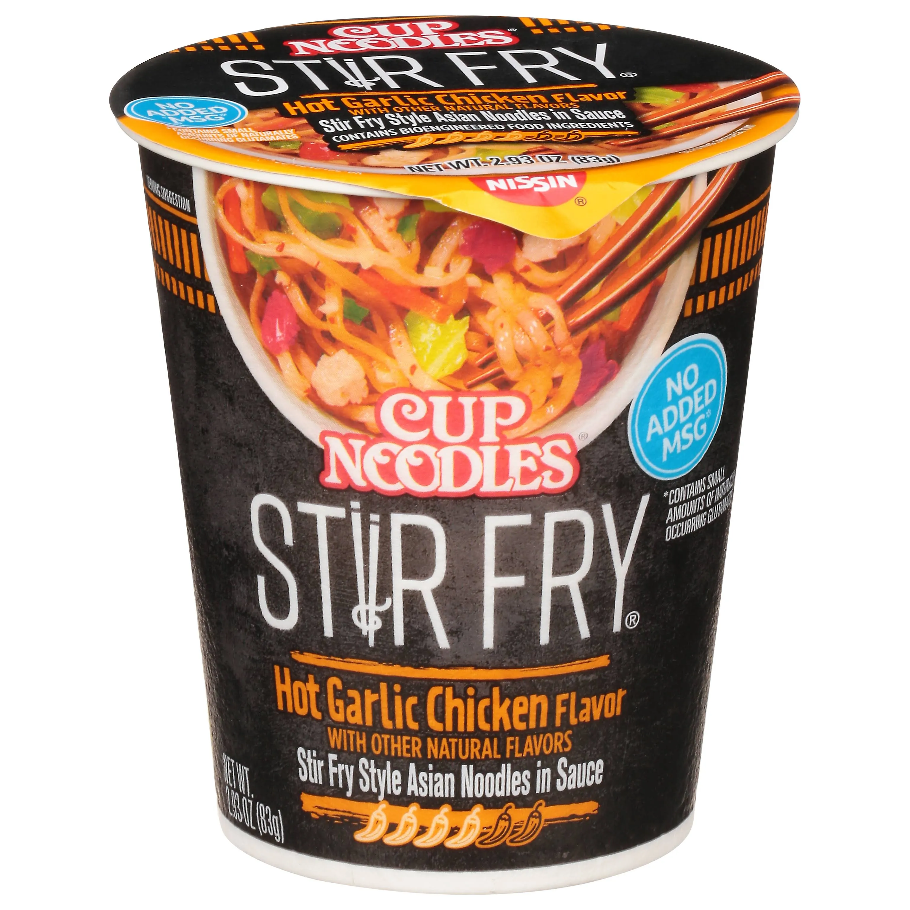 Cup Noodles Stir Fry Noodles Hot Garlic Chicken Flavor