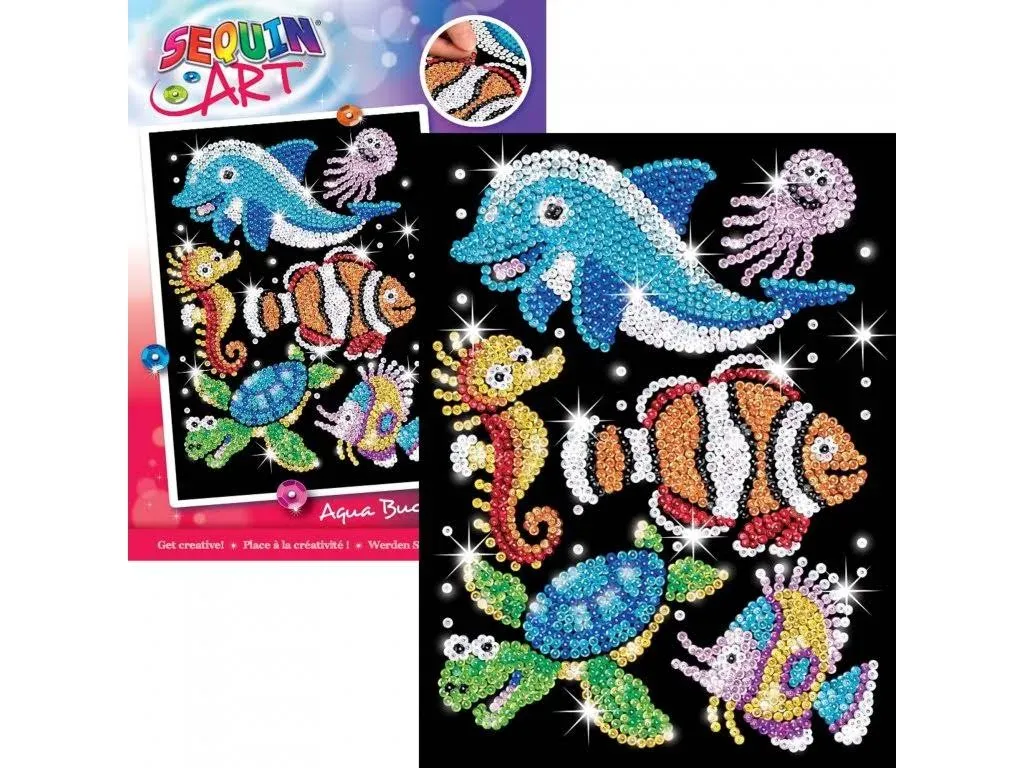 Sequin Art Red, Sealife Scene, Sparkling Arts and Crafts Picture Kit