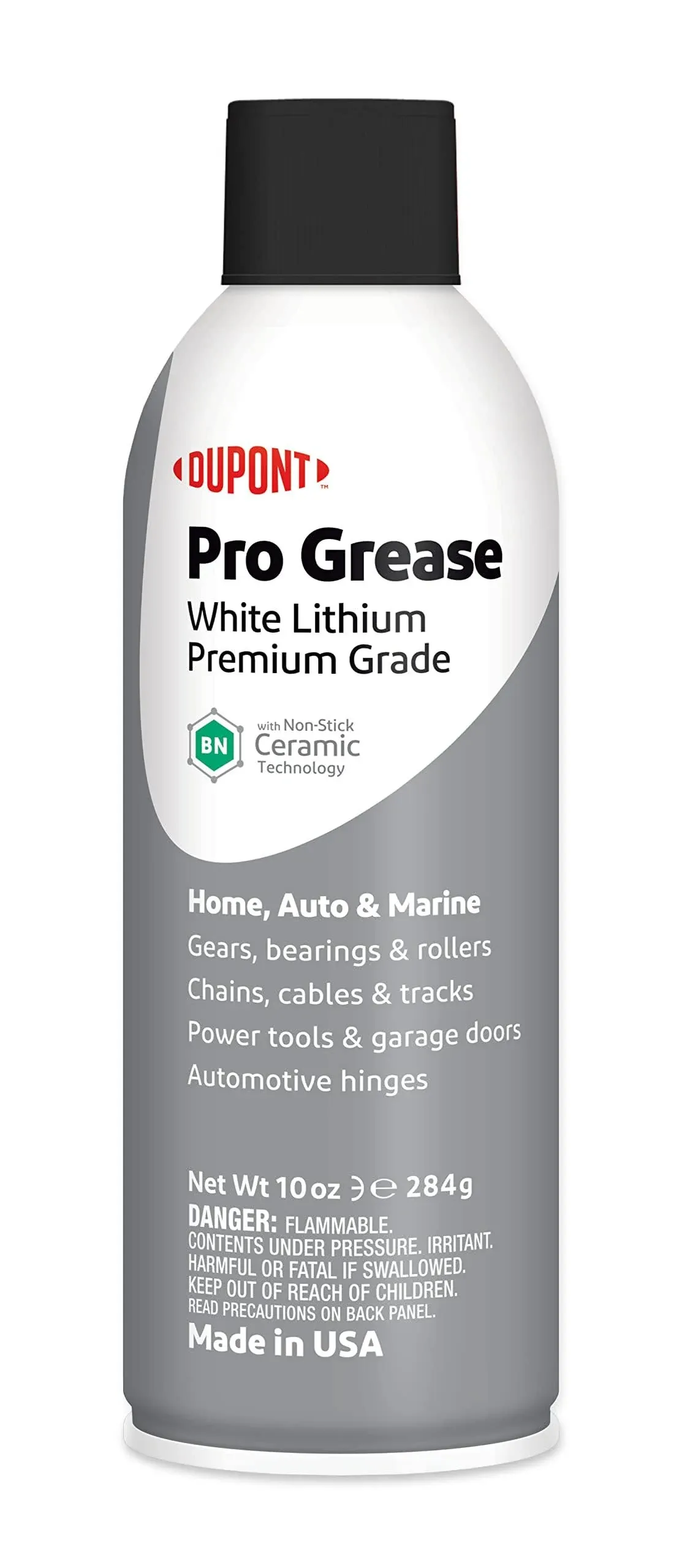 DuPont Aerosol White Lithium Grease with Teflon for gears bearings chains 10 oz