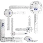 ASA TECHMED 6 Pcs 360° 12, 8 and 6 Inch Medical Spinal Goniometer Angle Protractor Angle Ruler